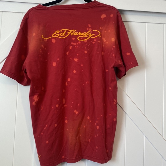 Vintage Ed Hardy by Christian Audigier Death Before Dishonor Red SS Tee - Picture 3 of 5